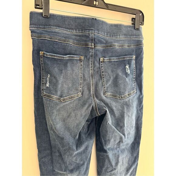 Spanx Distressed Raw Hem Skinny Legging Jegging Blue Ankle Jeans Women’s M - Picture 9 of 10